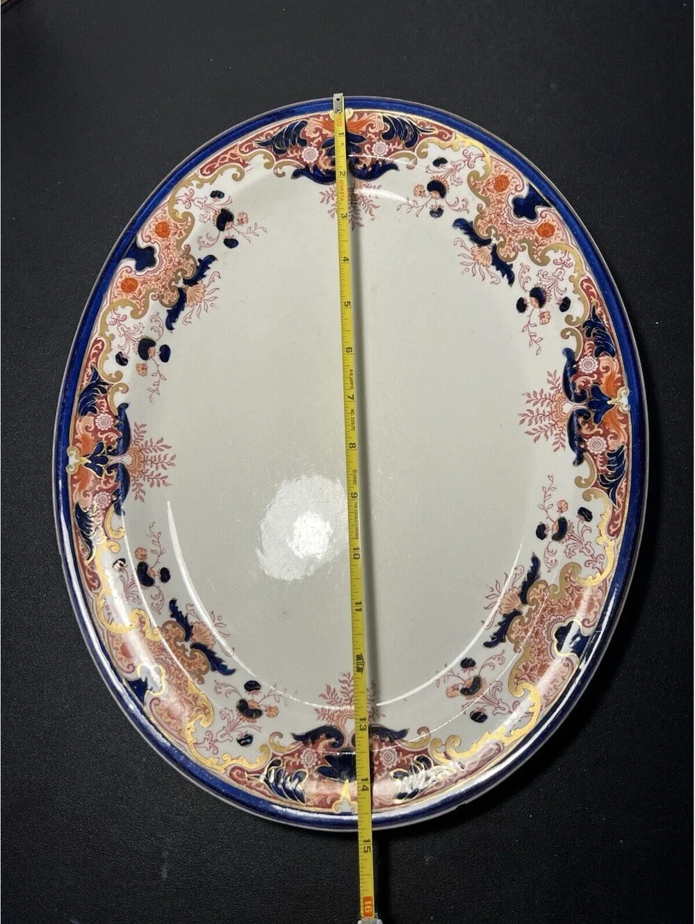 Booths Antique 1890s Serving Platter Lucania Imari Style Semi-Porcelain 15x11.5”